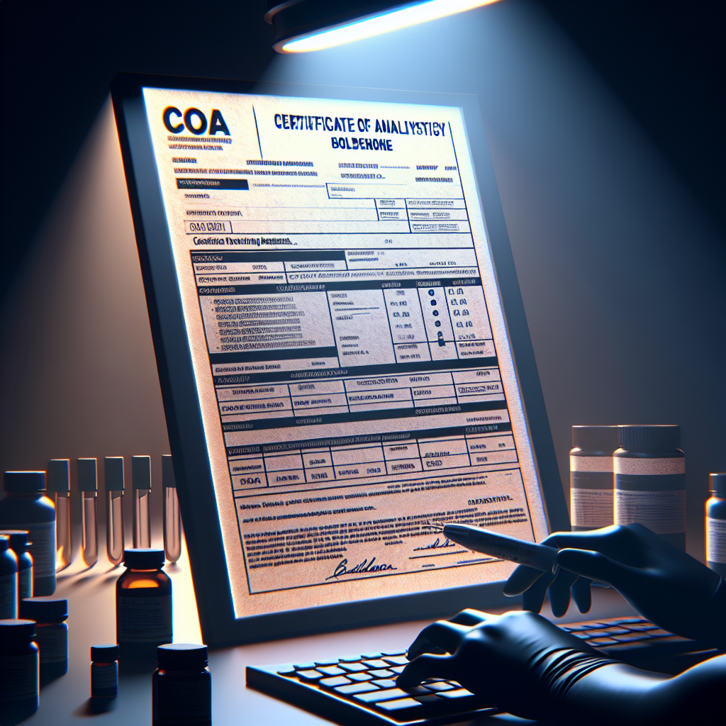 Boldenone : COA (certificat d’analyse), ce que ça prouve et ce que non